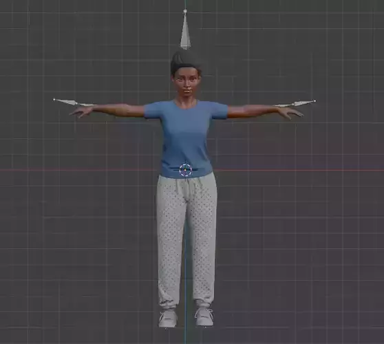 african rigged woman 3d model