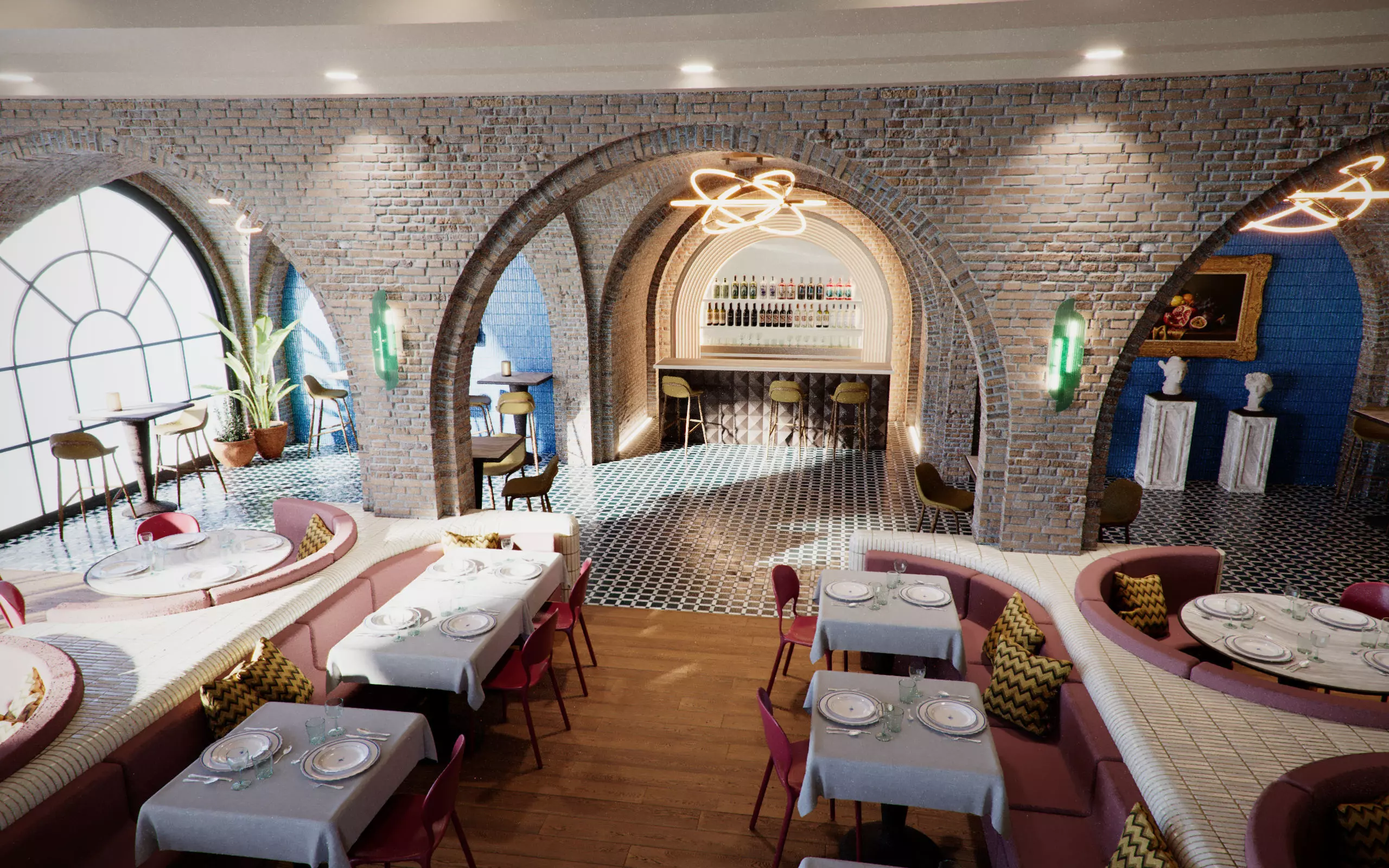 Art Restaurant Bar interior 3D model