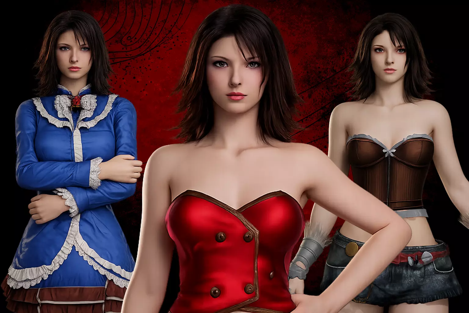 Female character-3d girl - yuna - girl character-cute girl Low-poly 3D model