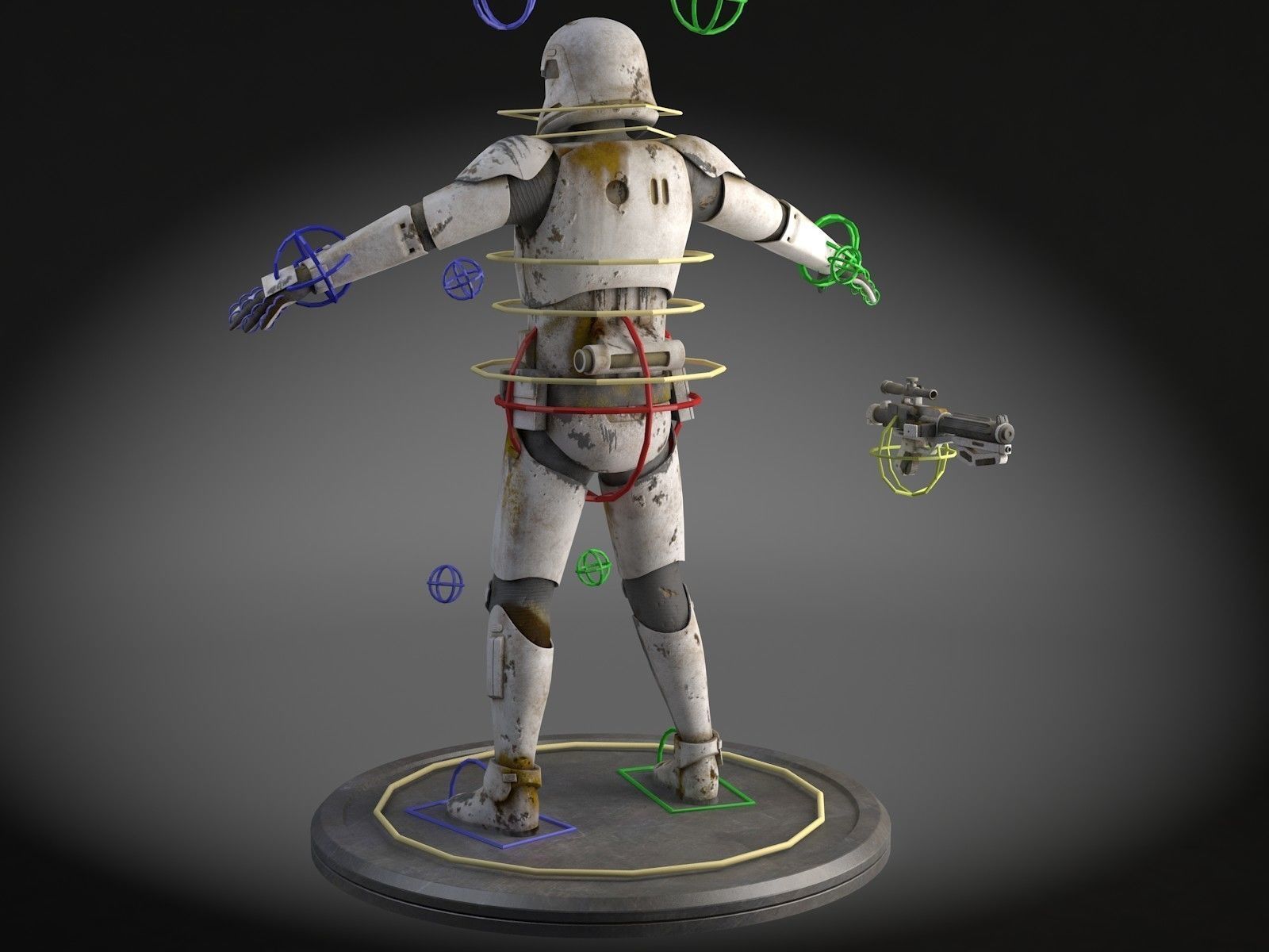 Dirty Storm Trooper Light Star Wars First Order 3D model_9