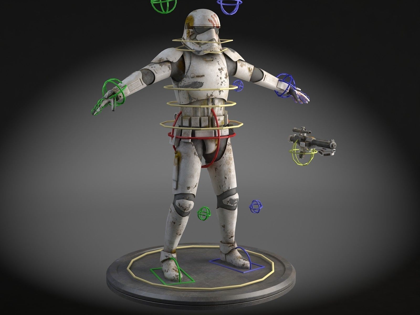 Dirty Storm Trooper Light Star Wars First Order 3D model_8