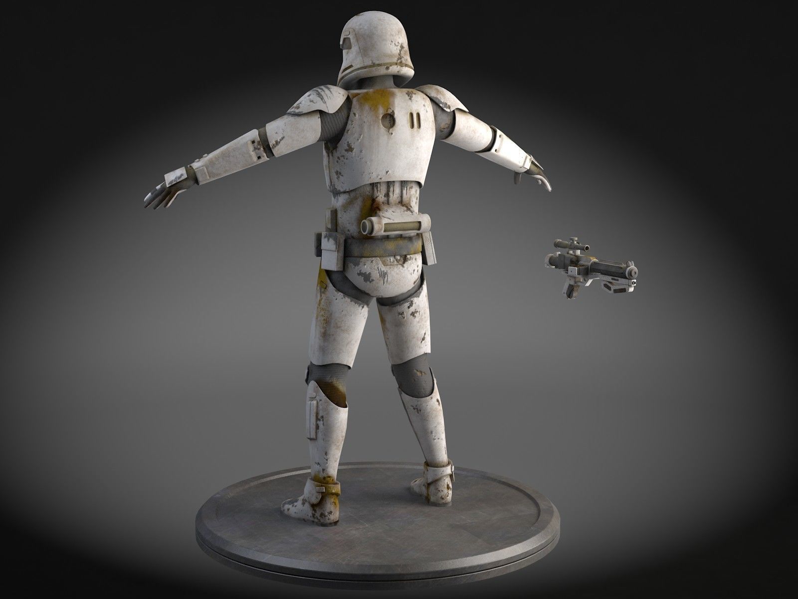 Dirty Storm Trooper Light Star Wars First Order 3D model_1