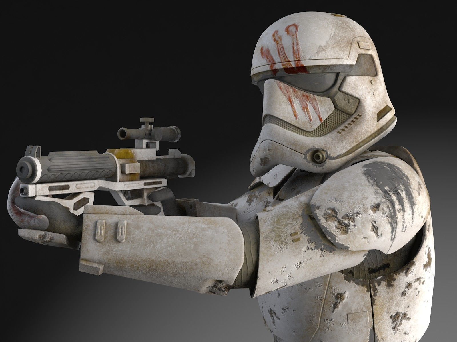 Dirty Storm Trooper Light Star Wars First Order 3D model_15