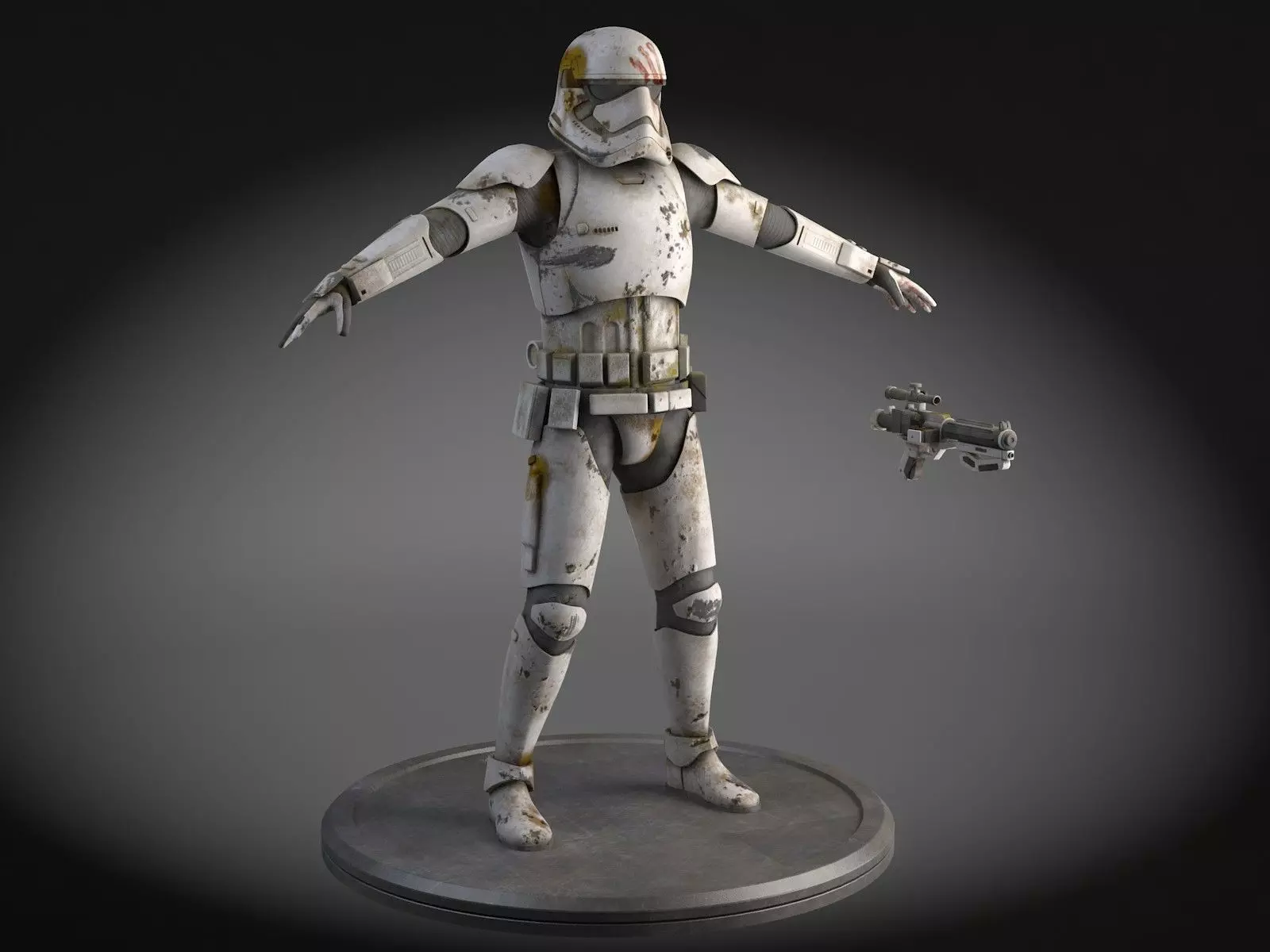 Dirty Storm Trooper Light Star Wars First Order 3D model_0