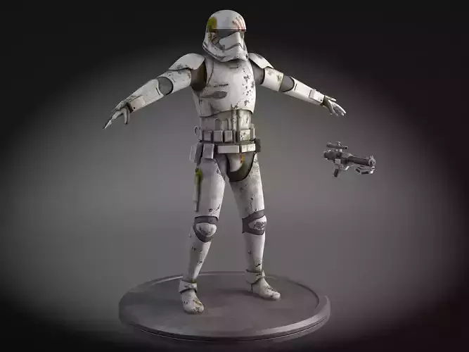 Dirty Storm Trooper Light Star Wars First Order 3D model