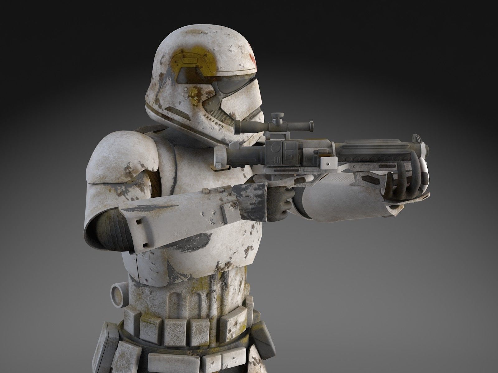 Dirty Storm Trooper Light Star Wars First Order 3D model_13