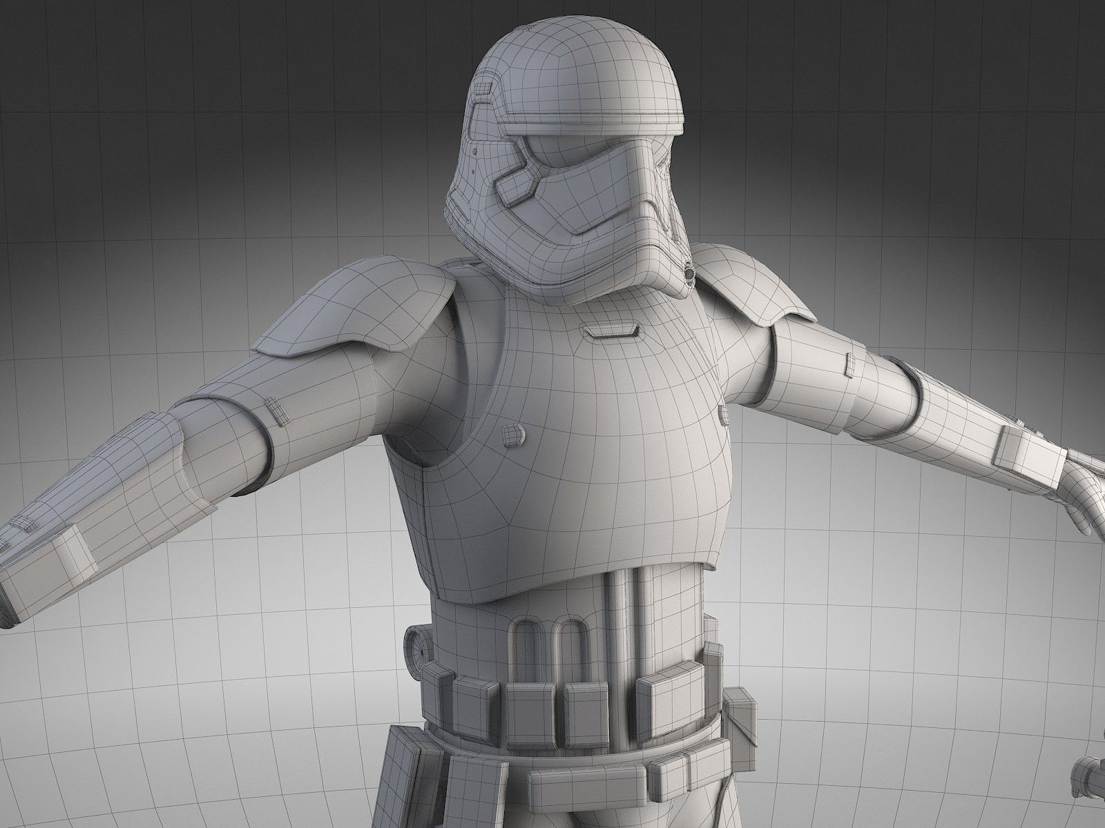 Dirty Storm Trooper Light Star Wars First Order 3D model_21