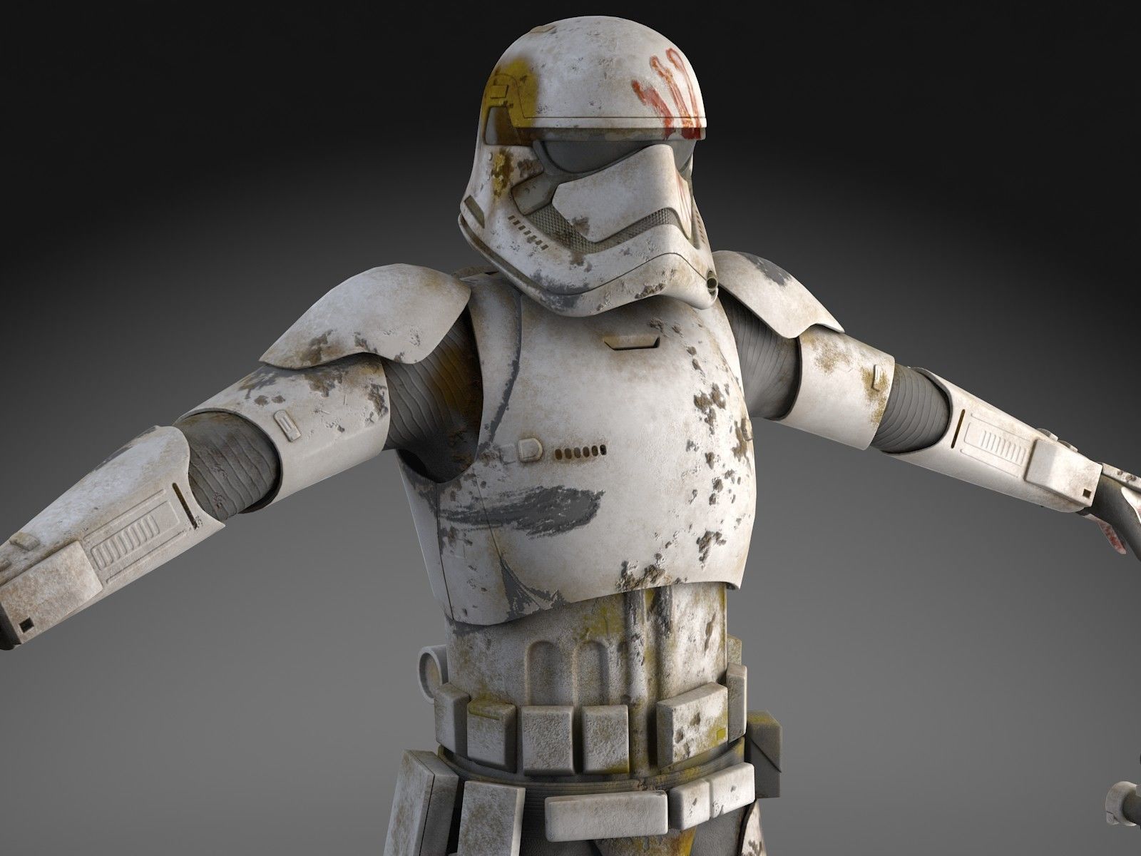 Dirty Storm Trooper Light Star Wars First Order 3D model_3
