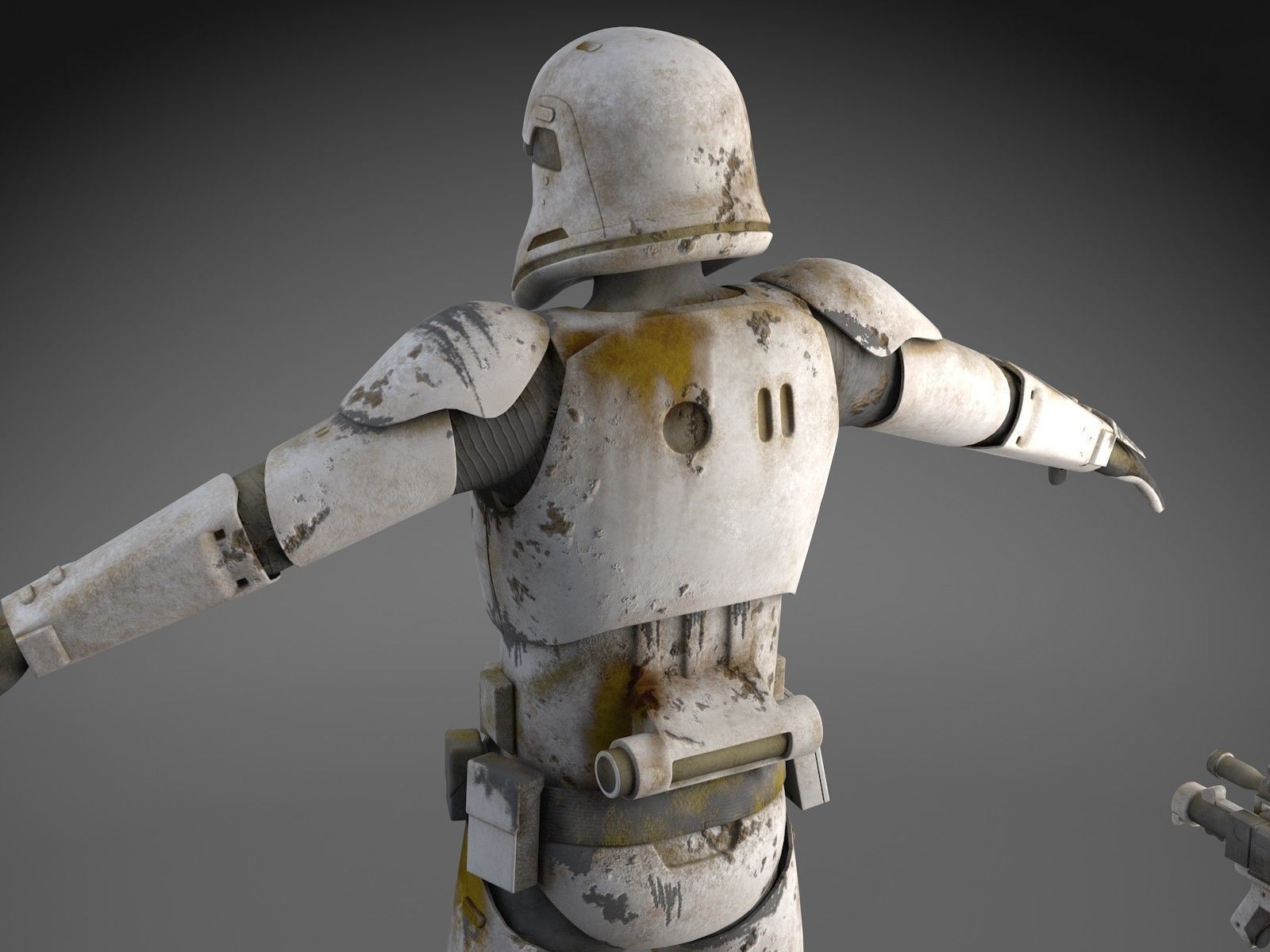 Dirty Storm Trooper Light Star Wars First Order 3D model_4