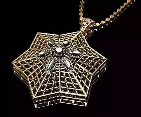 P025 Spider-Star Pendant 2gm