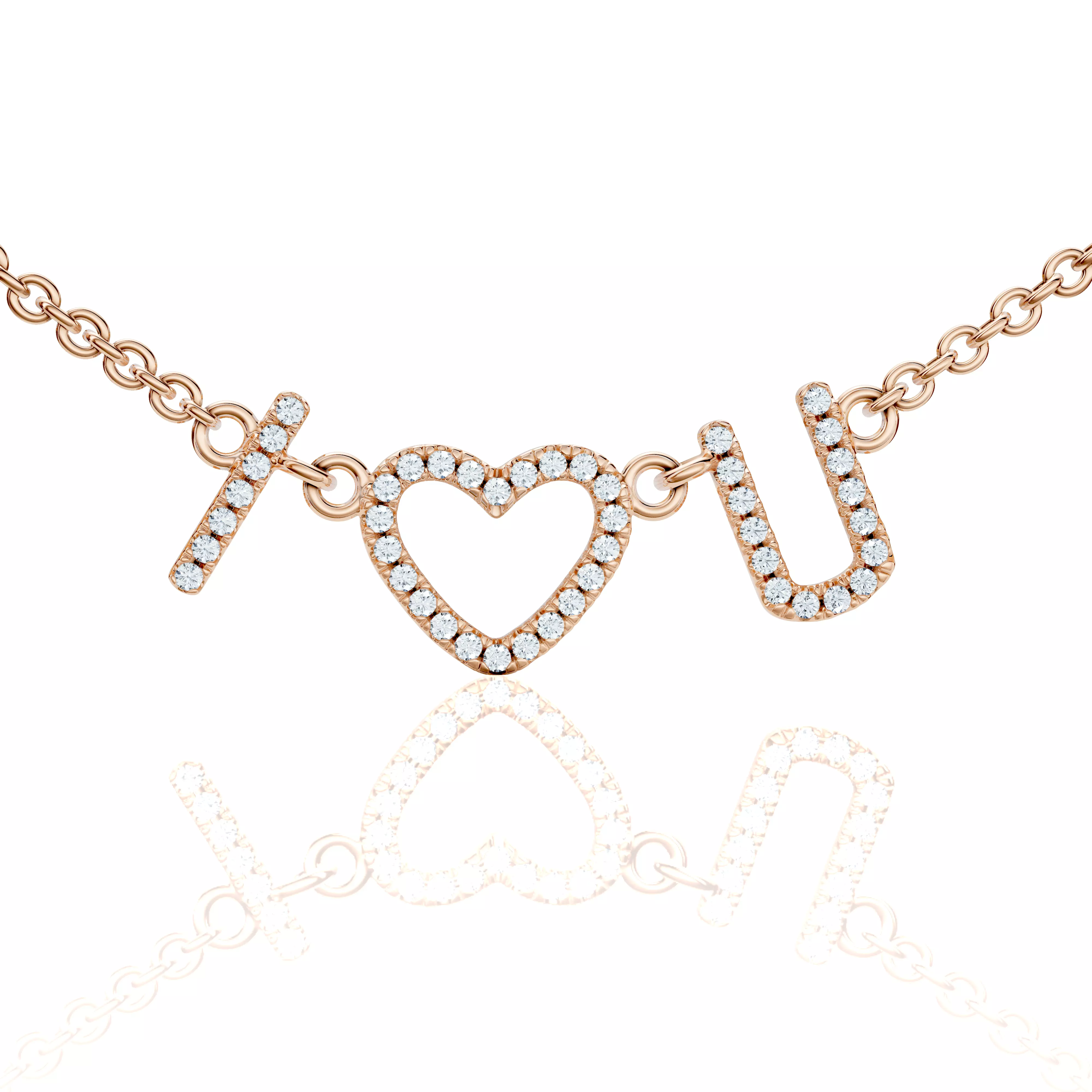 Love Heart Diamond Necklace 3 Premium Jewelry CAD Design 3DM STL 3D print model