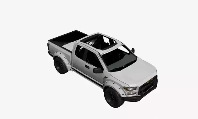 Lightweight Performance Pickup Truck Minimal Race Look Design 06 3D model
