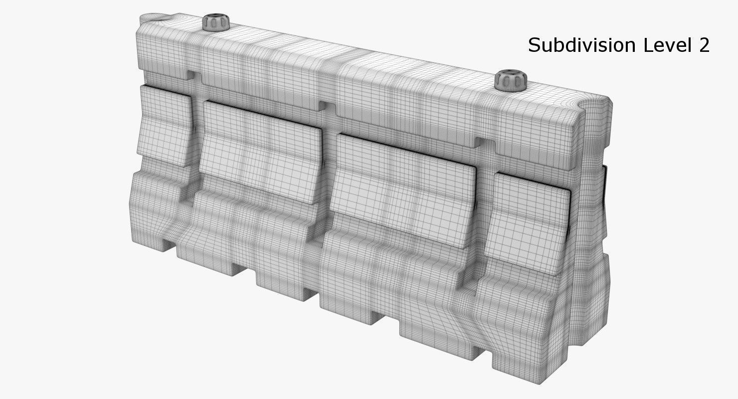 Traffic Barrier 1 3D model_6