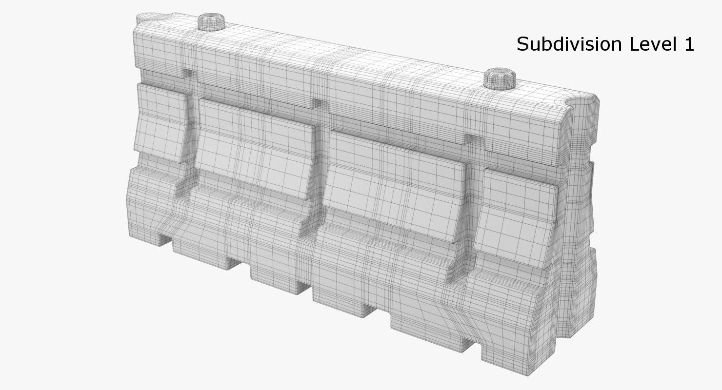 Traffic Barrier 1 3D model_5