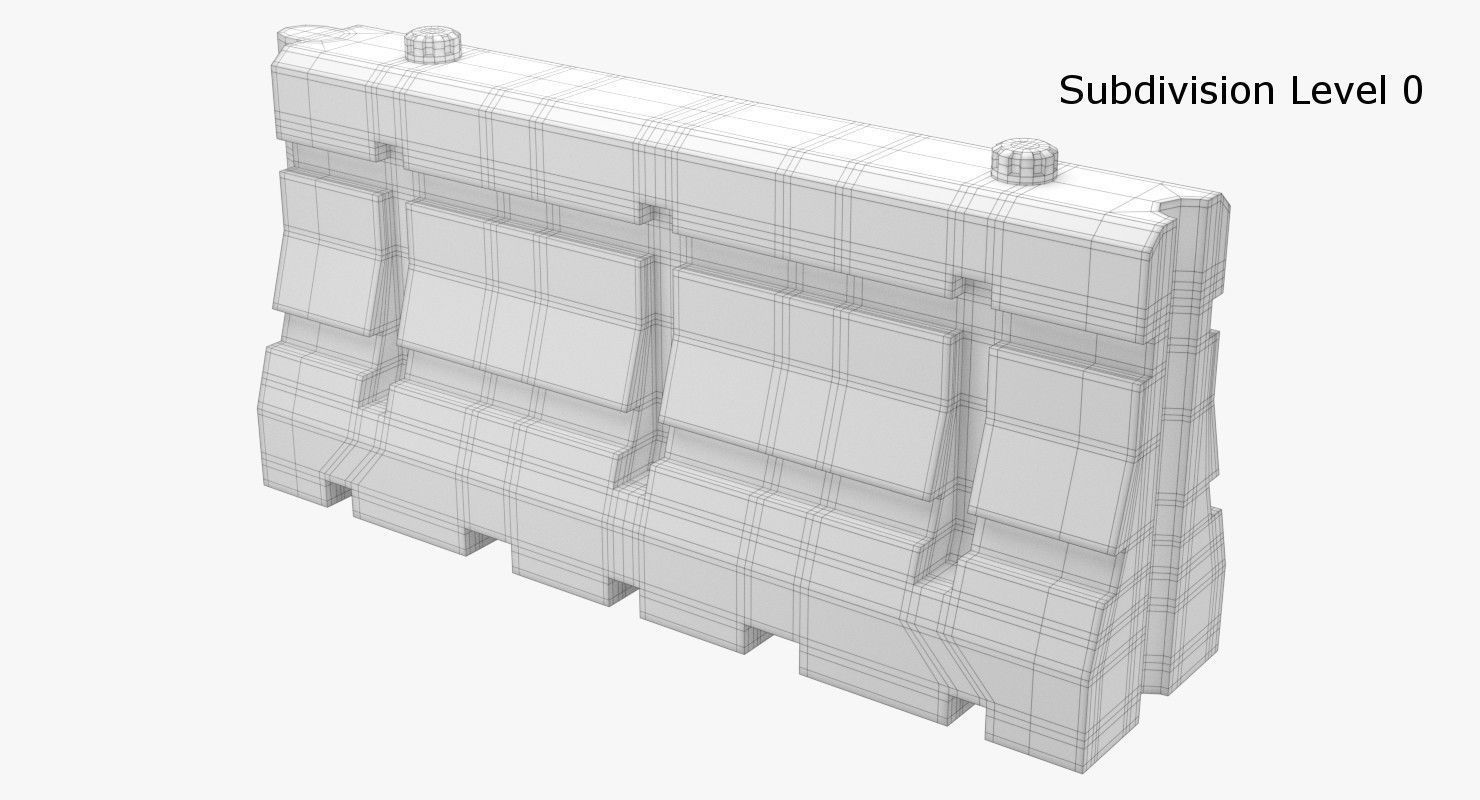 Traffic Barrier 1 3D model_4