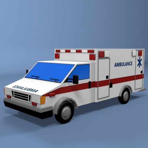 Low Poly Ambulance Low-poly 3D model