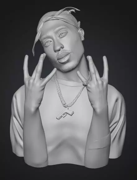 Tupac Shakur Fan Art 3D Portrait Bust 3D print model