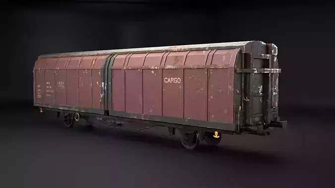 Used Hbblins Cargo Railcar Low-poly 3D model 6