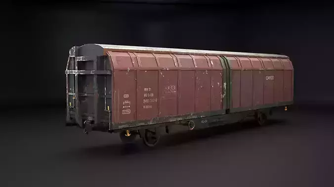 Used Hbblins Cargo Railcar Low-poly 3D model 4