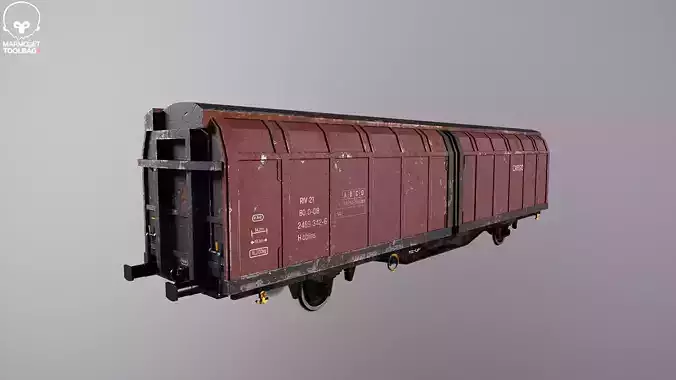 Used Hbblins Cargo Railcar Low-poly 3D model 7