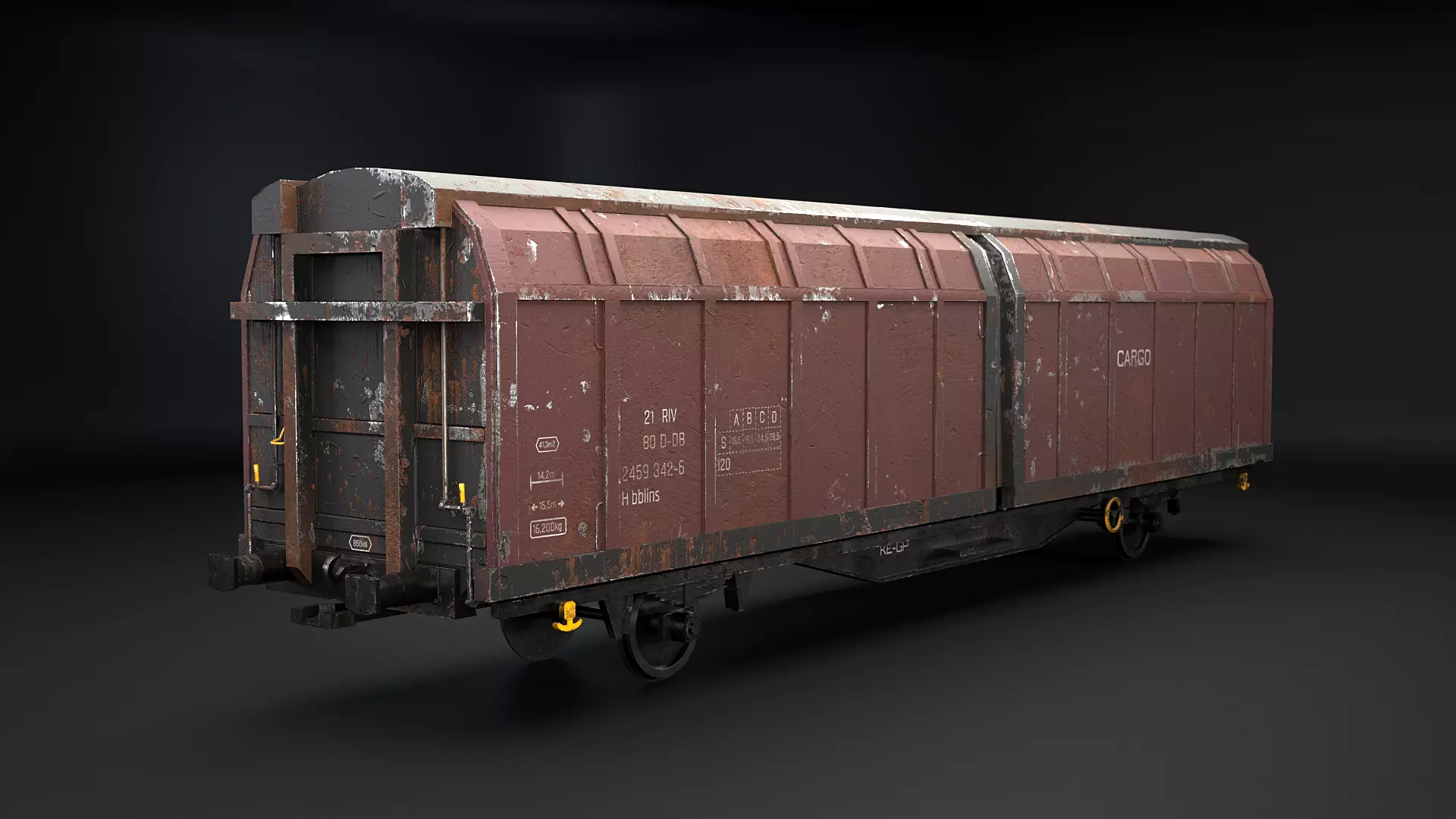 Used Hbblins Cargo Railcar Low-poly 3D model