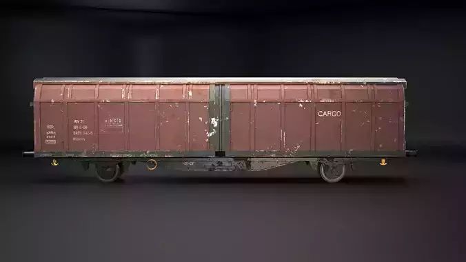 Used Hbblins Cargo Railcar Low-poly 3D model 5