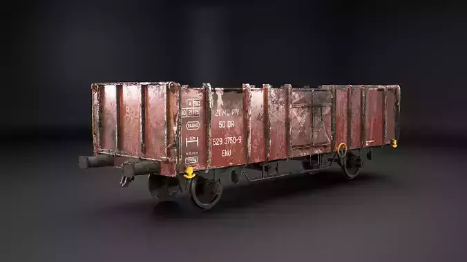 Used Coal Railcar Ekkl Low-poly 3D model