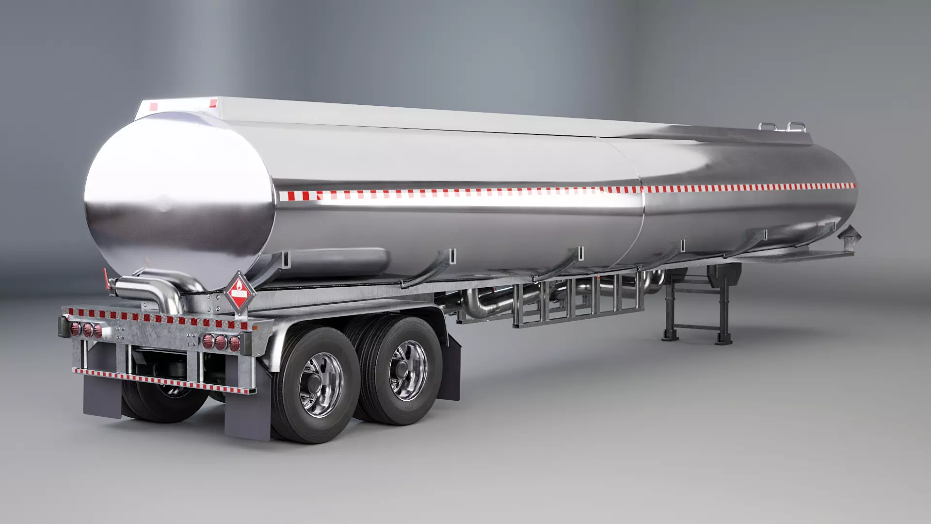 Tanker Semi-Truck Trailer 3D model