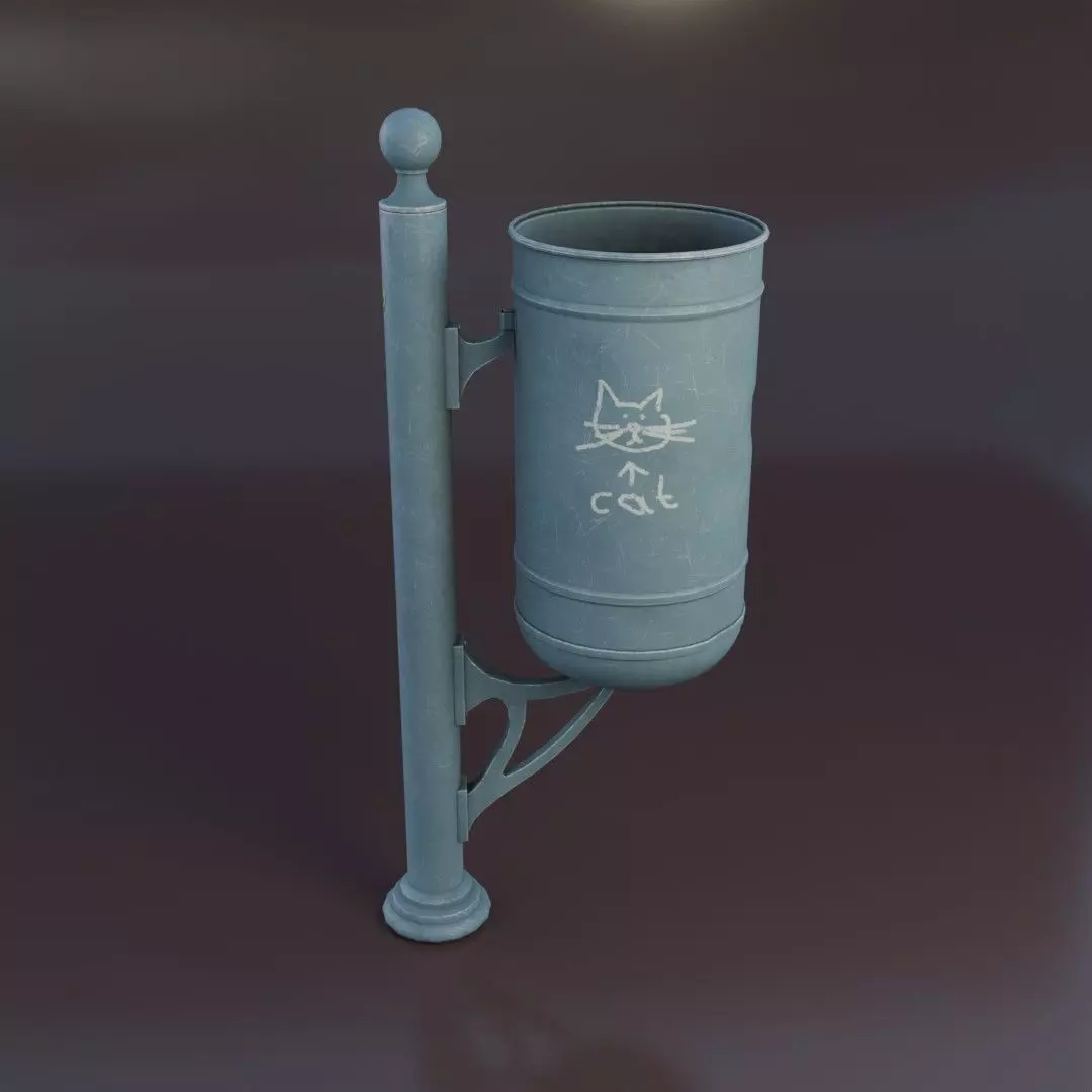 Modern-style Trash Can Free 3D model
