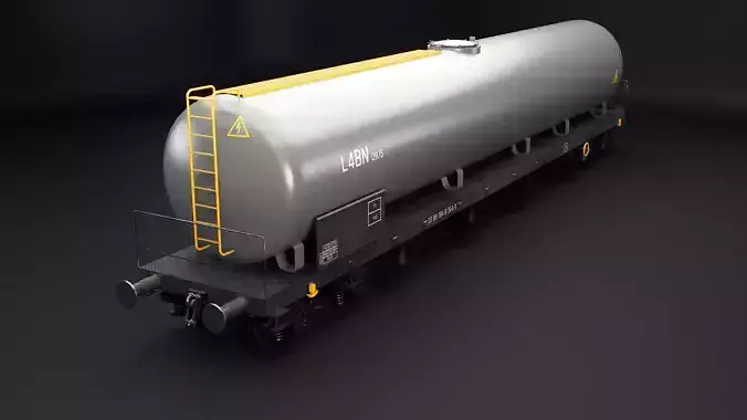 Tanker Railcar Low-poly 3D model 4