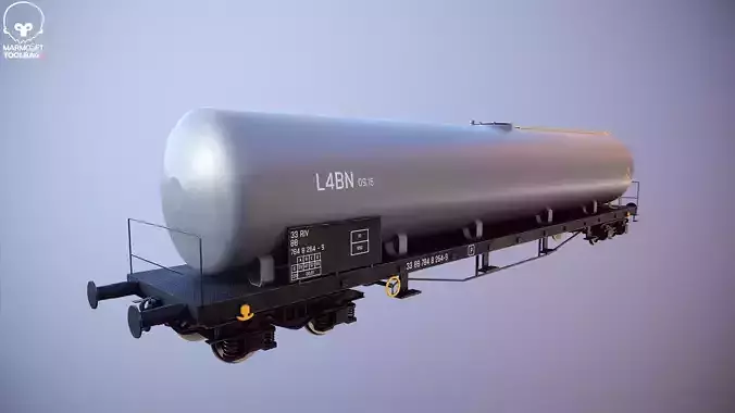 Tanker Railcar Low-poly 3D model 7