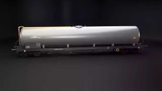 Tanker Railcar Low-poly 3D model 5