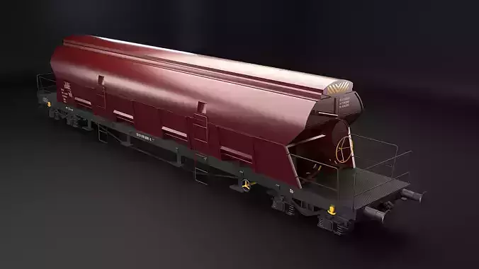 Tadds Bulk Cargo Railcar Low-poly 3D model 5