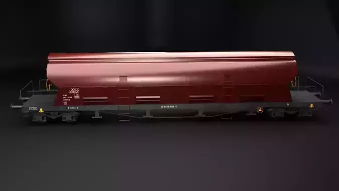 Tadds Bulk Cargo Railcar Low-poly 3D model 4