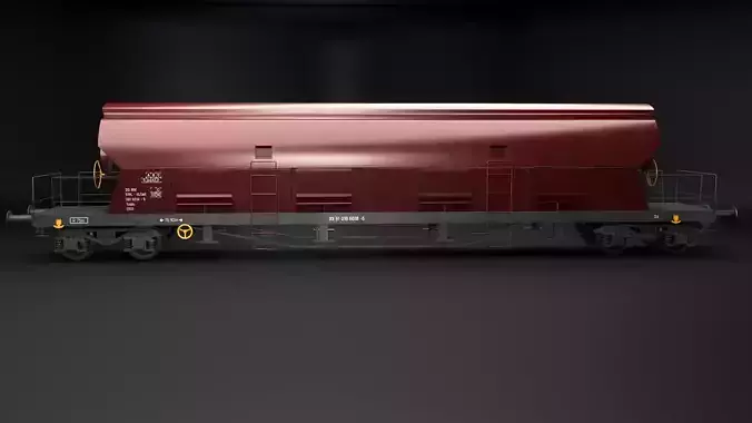 Tadds Bulk Cargo Railcar Low-poly 3D model 2