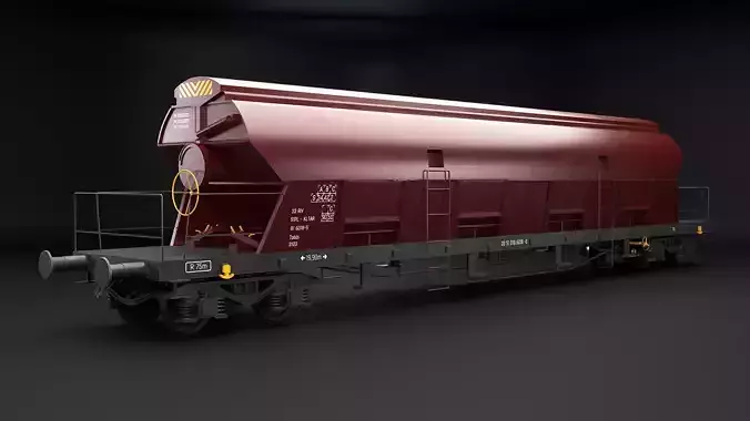 Tadds Bulk Cargo Railcar Low-poly 3D model 3