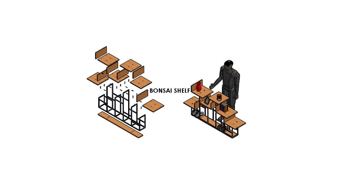 Modern Shelf BONSAI 3D model_6