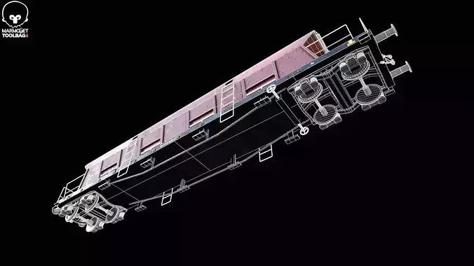 Rusted Tadds Bulk Cargo Railcar Low-poly 3D model 2