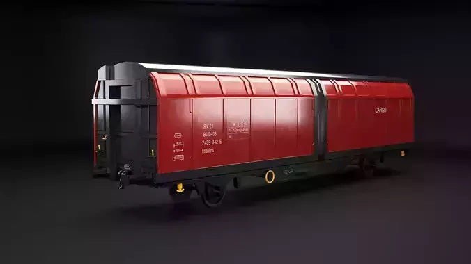 Hbblins Cargo Railcar Low-poly 3D model 4