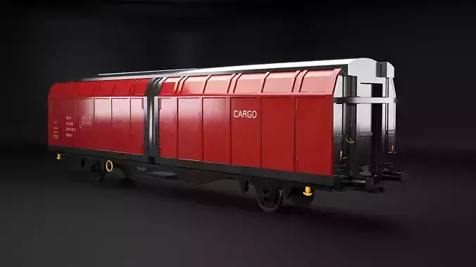 Hbblins Cargo Railcar Low-poly 3D model 6