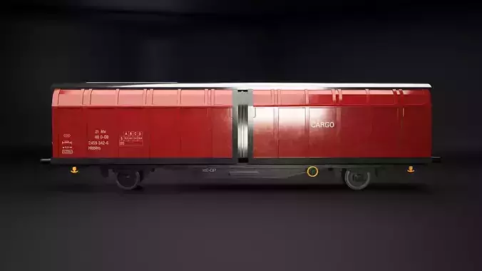 Hbblins Cargo Railcar Low-poly 3D model 2