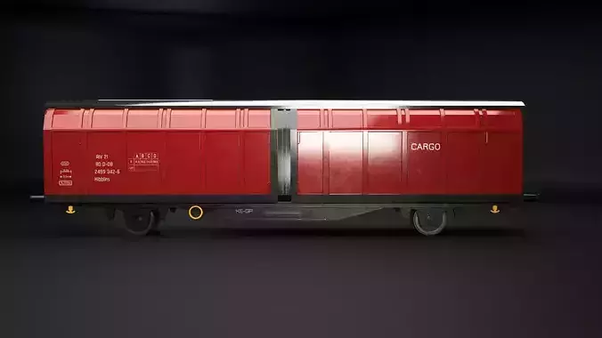 Hbblins Cargo Railcar Low-poly 3D model 5