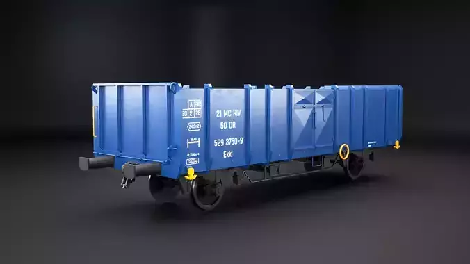 Coal Railcar Ekkl Low-poly 3D model