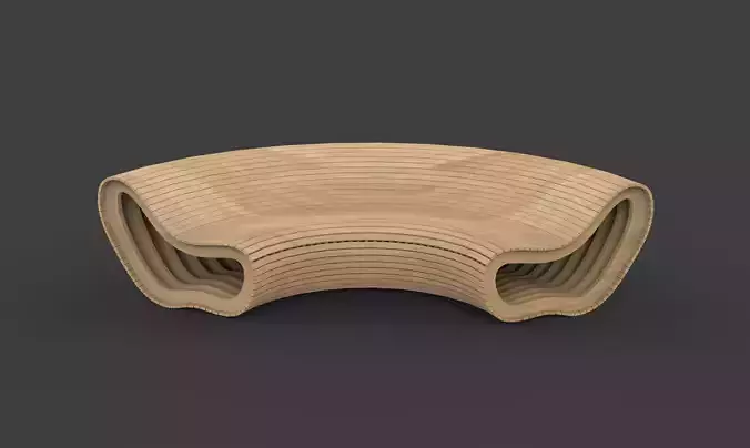 Curved bench parametric 02 3D model animated | CGTrader