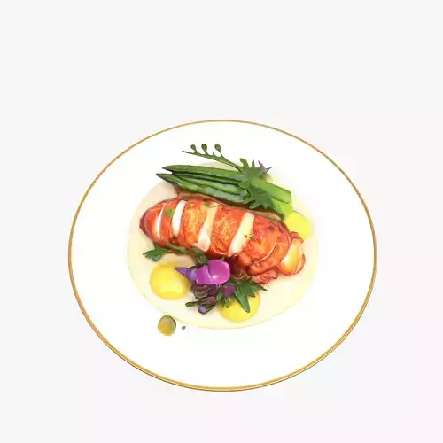 Butter Poached Lobster Tail Low-poly 3D model