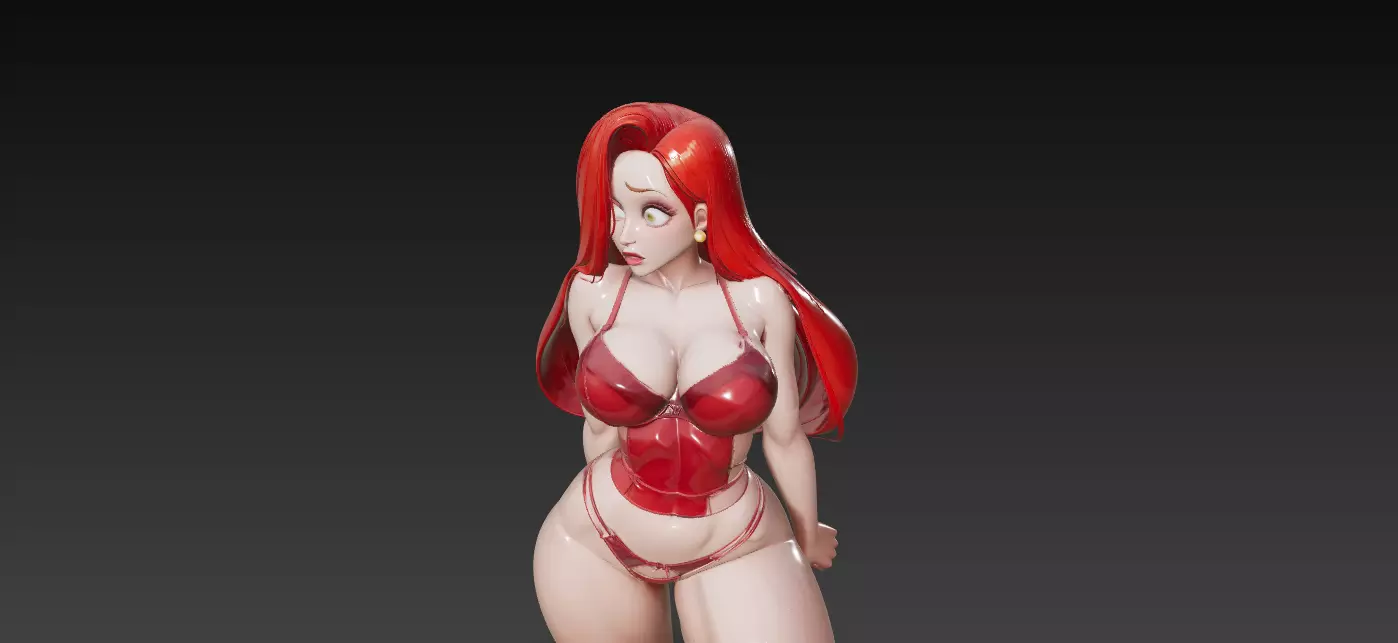 Redhead Pinup Girl in Lingerie for 3D Printing 3D print model