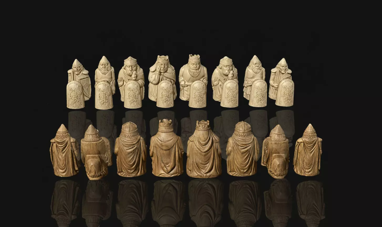 Viking Lewis Chess Set STL 3D print model