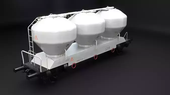 UGPPS Grain Hooper Railroad Car Low-poly 3D model 3