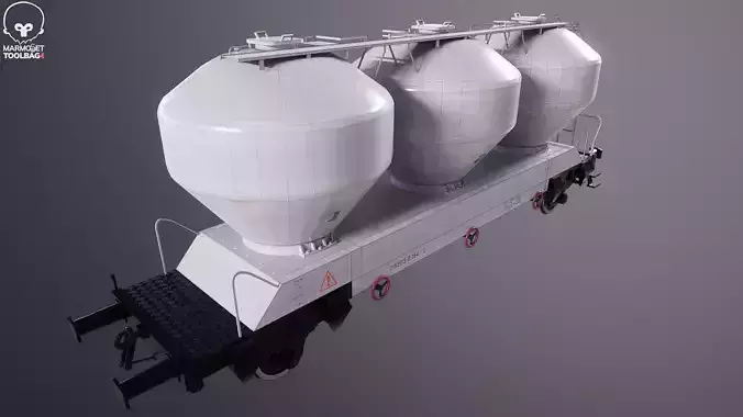 UGPPS Grain Hooper Railroad Car Low-poly 3D model 7