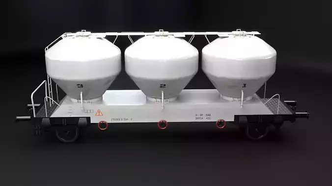 UGPPS Grain Hooper Railroad Car Low-poly 3D model 4